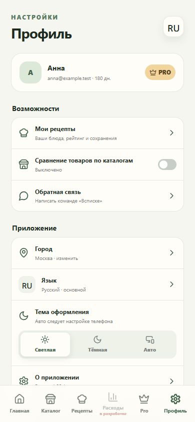 Город, тема и ваши настройки