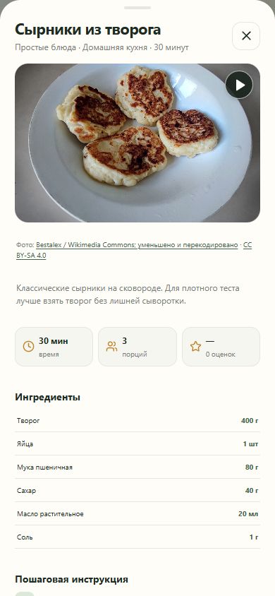 Ингредиенты и приготовление